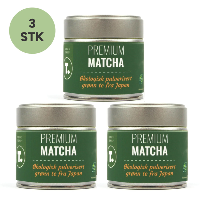 3 bokser matcha - med etikett